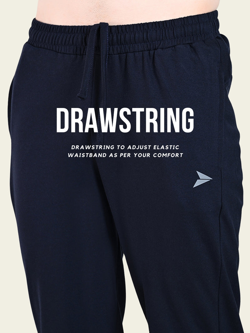 FITINC Zipper Pockets Cotton Jogger for Men - Navy Blue