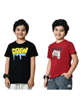 Graphic Print Cotton T-Shirts - (Pack of 2)