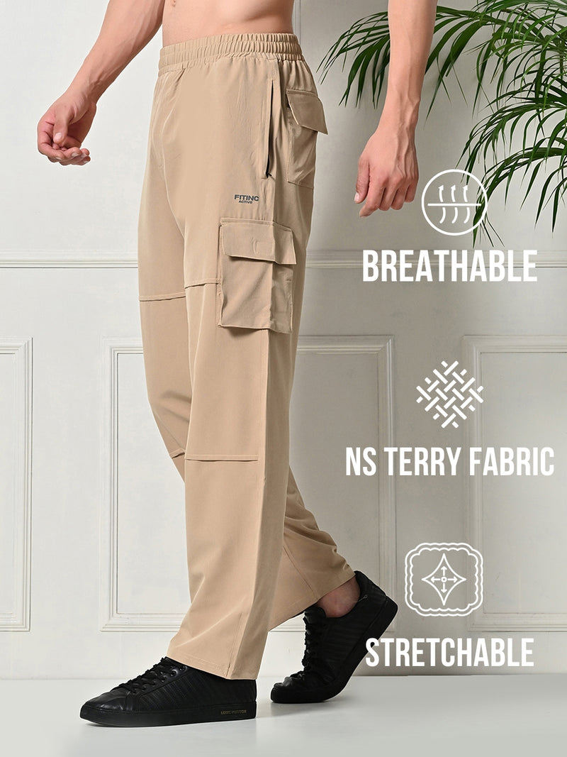 FITINC All Weather 6 Pocket Cargo Pants for Men - Beige