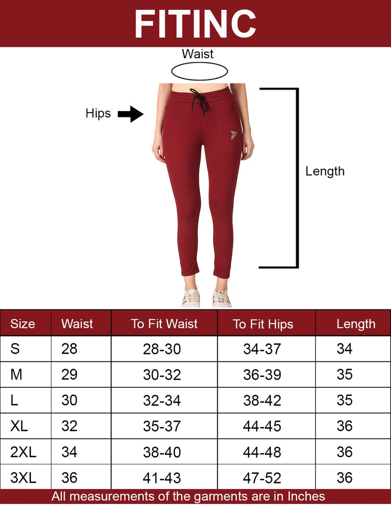 Fitinc Activewear Maroon Trackpant for Women