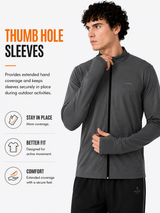 FITINC Airflow Sunscreen Jacket for Men - Dark Grey