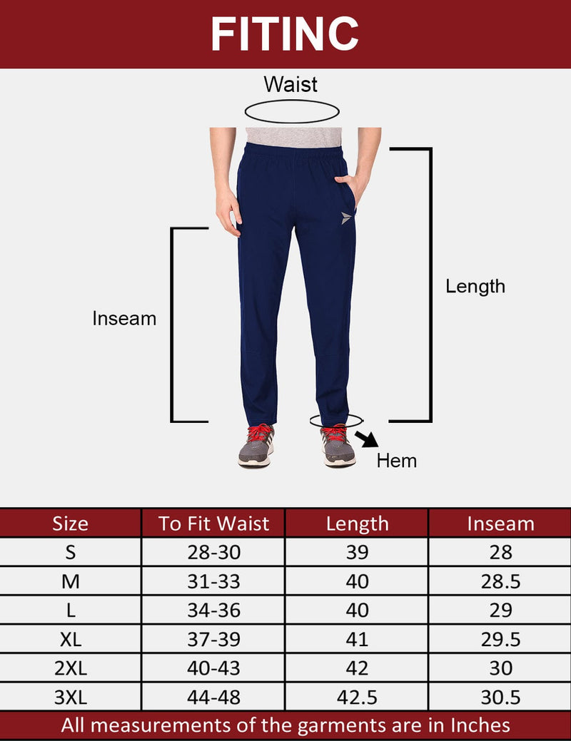 Fitinc NS Lycra Regular fit Airforce Trackpant for Men