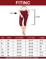 Fitinc Maroon Capri for Women with Mobile Pockets