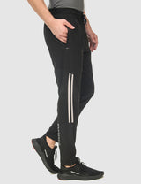 Fitinc NS Lycra Dryfit Black Track Pants with Zipper Pockets - FITINC