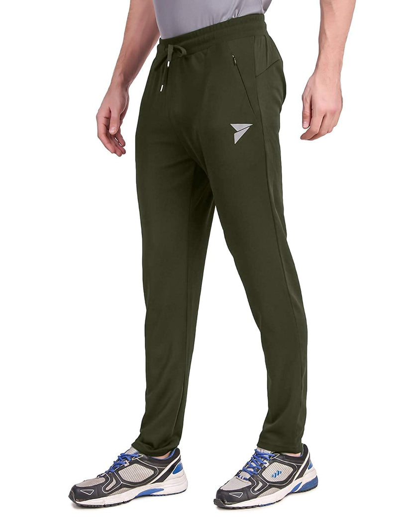 Fitinc Olive Trackpant with Concealed Zipper Pockets - FITINC