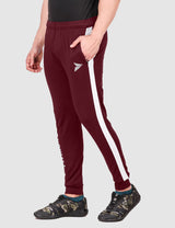 Fitinc Gymwear Maroon Jogger for Men with Zipper Pockets - FITINC