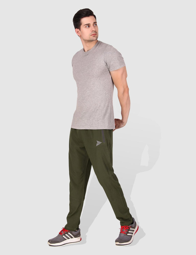 Fitinc NS Lycra Regular fit Olive Trackpant for Men - FITINC