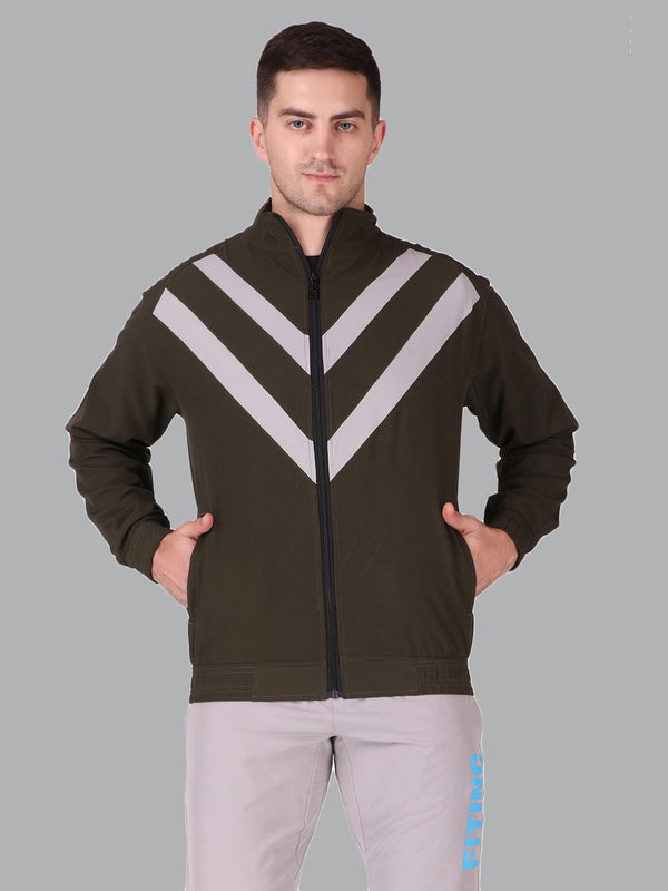 Fitinc Sports & Casual Olive Jacket for Men with Zipper Pockets - FITINC