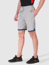 Fitinc N.S Lycra Light Grey Shorts for Men with Zipper Pockets - FITINC