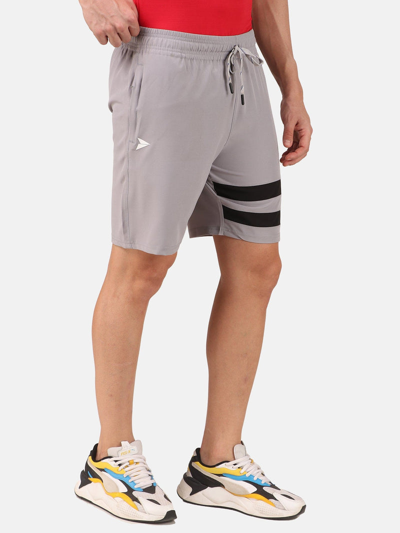 Fitinc Striped Light Grey Shorts for Men with Zipper Pockets - FITINC