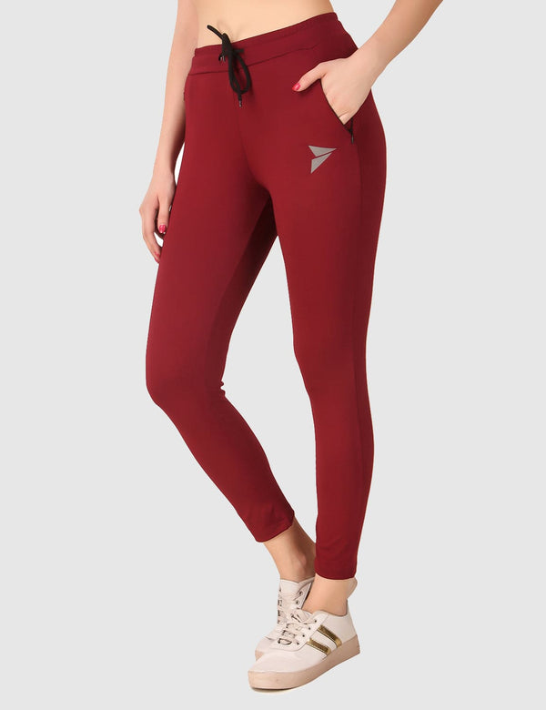 Fitinc Activewear Maroon Trackpant for Women - FITINC