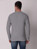 Fitinc Fleece Full Sleeves Melange Light Grey Sweatshirt for Men - FITINC