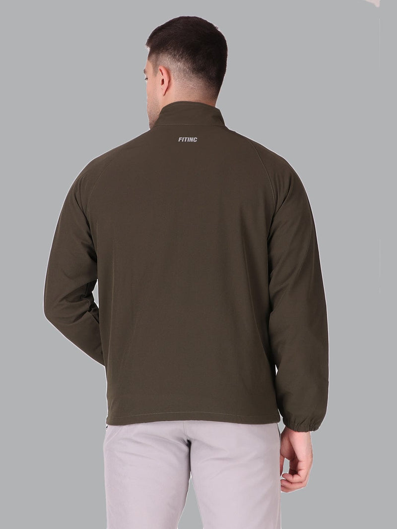 Fitinc Olive NS Jacket for Men with Two Zipper Pockets - FITINC