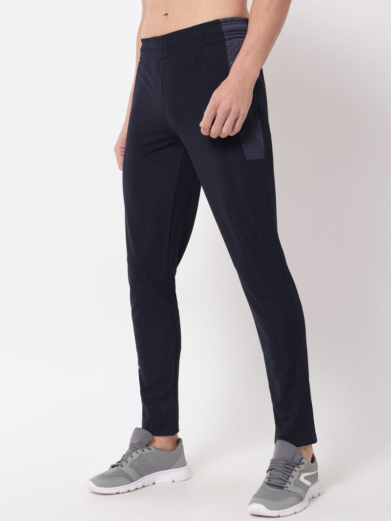 Fitinc Dobby Navy Blue Trackpant for Men - FITINC