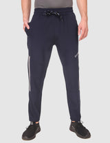 Fitinc NS Lycra Dryfit Navy Blue Track Pants with Zipper Pockets - FITINC