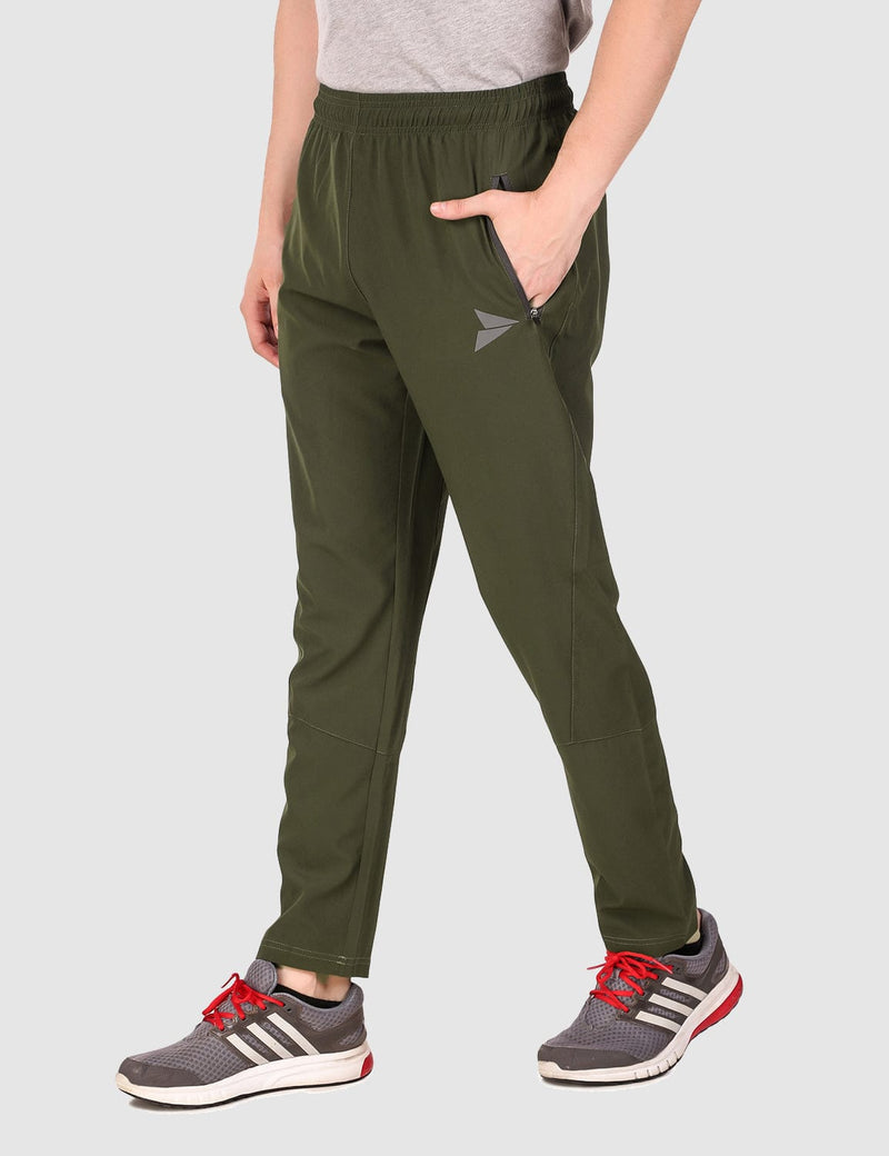 Fitinc NS Lycra Regular fit Olive Trackpant for Men - FITINC