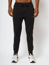 FITINC Slim Fit Black Jogger for Men with Double Piping & Zip Pockets - FITINC