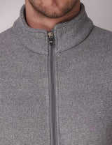 Fitinc Men’s Fleece Half Sleeves Melange Light Grey Jacket - FITINC