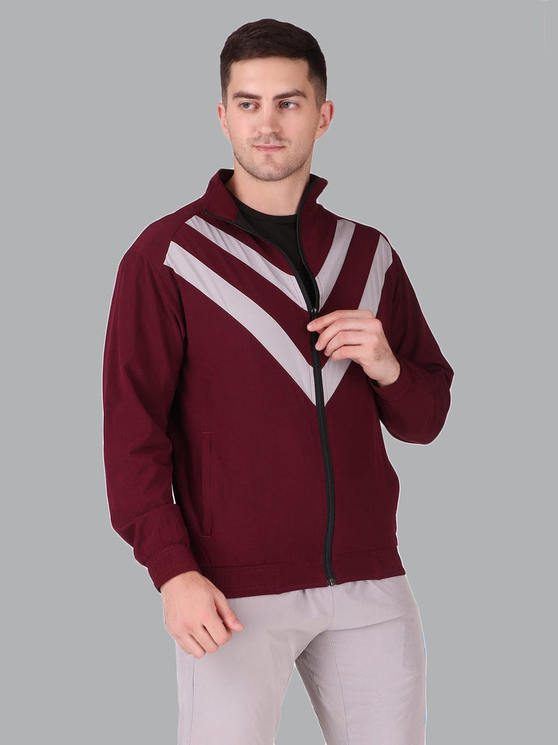 Fitinc Sports & Casual Wine Jacket for Men with Zipper Pockets - FITINC