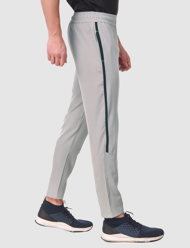 Fitinc NS Lycra Dryfit Light Grey Track Pants with Zipper Pockets - FITINC