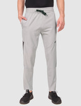 Fitinc NS Lycra Dryfit Light Grey Track Pants with Zipper Pockets - FITINC