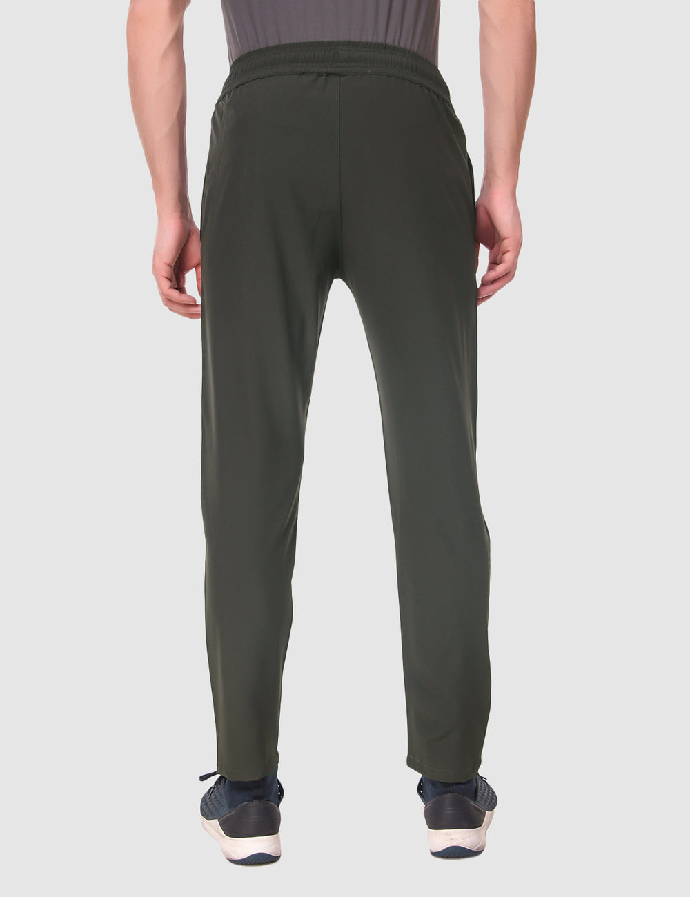 Fitinc NS Lycra Dryfit Grey Track Pants with Zipper Pockets