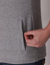 Fitinc Men’s Fleece Half Sleeves Melange Light Grey Jacket - FITINC
