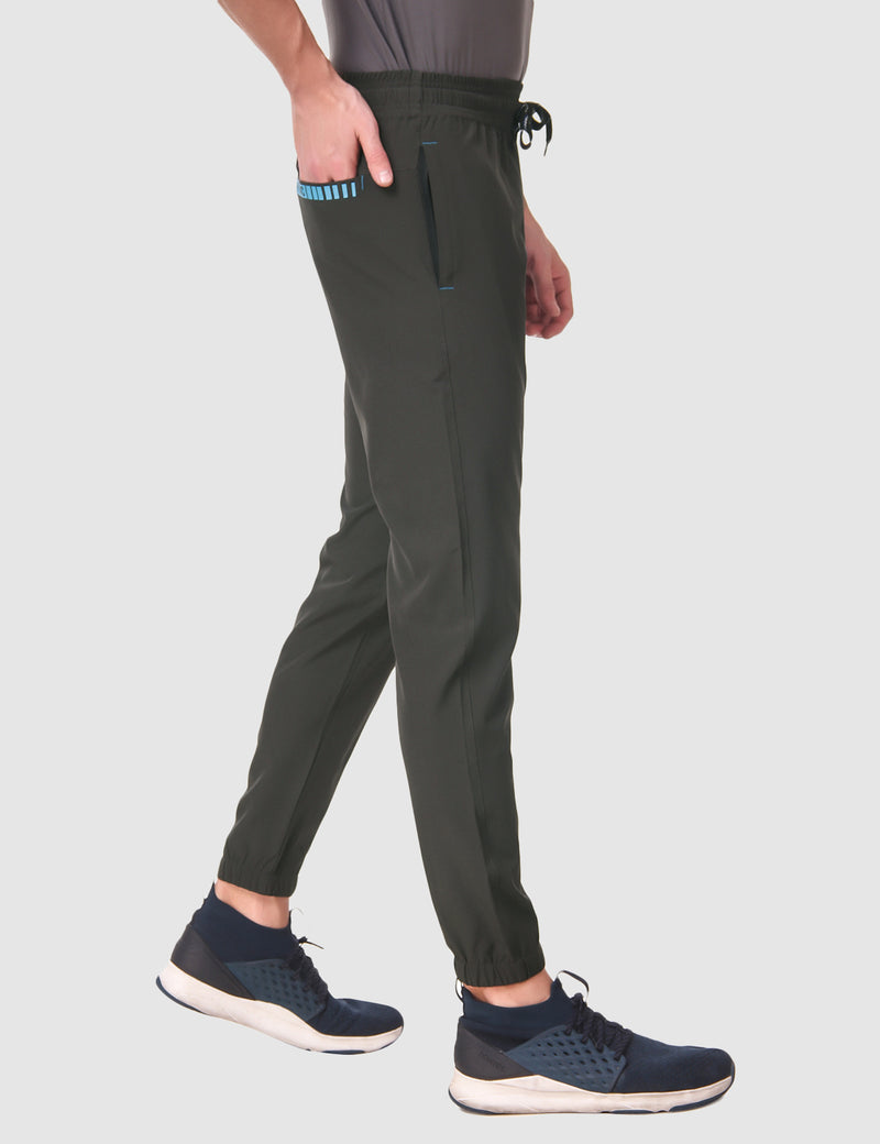 Fitinc NS Lycra Grey Jogger for Men with Zipper Pockets - FITINC