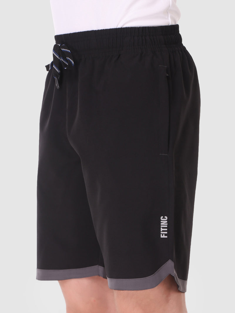 85% Nylon 15% Spandex Quality Men Shorts 6 Color Zip Pocket Shorts with  Side Slip Shorts Above Knee Mens Cotton Pants Black at  Men's  Clothing store