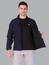 Fitinc Navy Blue NS Jacket for Men with Two Zipper Pockets - FITINC