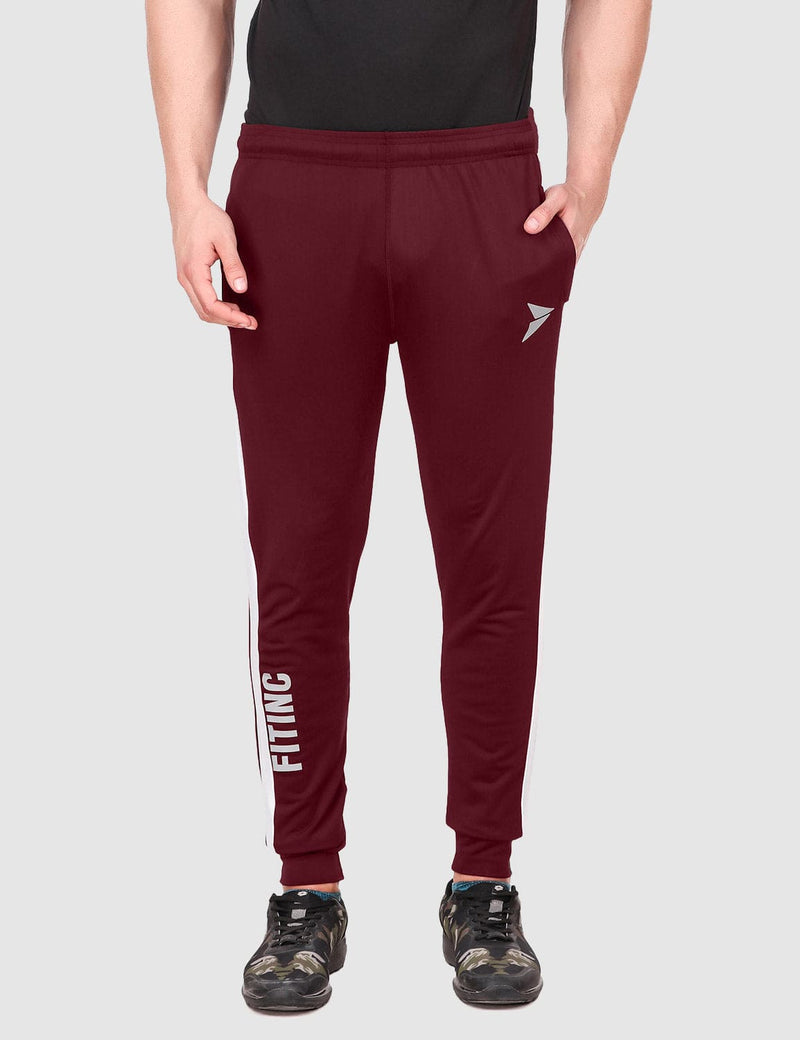 Fitinc Gymwear Maroon Jogger for Men with Zipper Pockets - FITINC