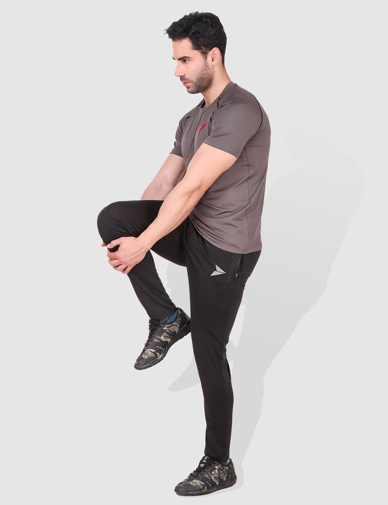 Fitinc Regular fit Black Activewear Trackpant - FITINC