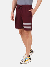 Fitinc Striped Wine Shorts for Men with Zipper Pockets - FITINC