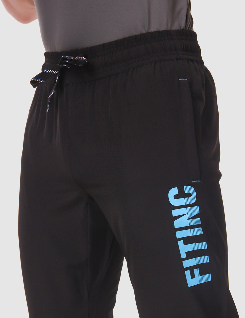 Fitinc NS Lycra Black Jogger for Men with Zipper Pockets - FITINC