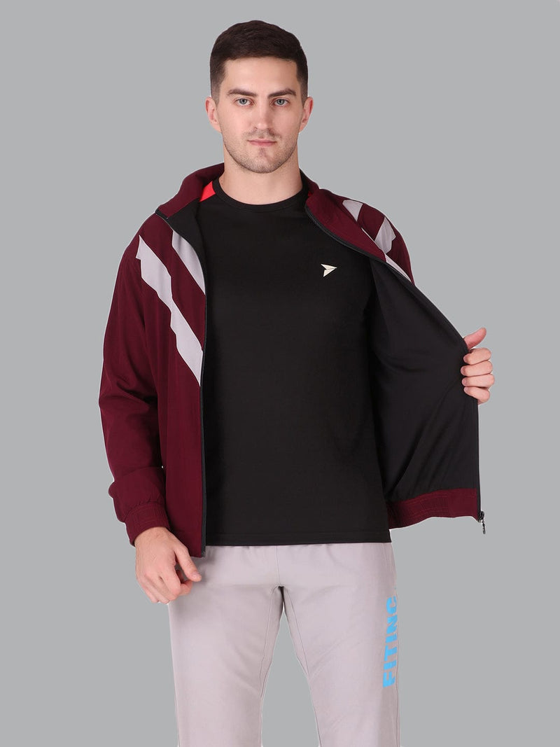 Fitinc Sports & Casual Wine Jacket for Men with Zipper Pockets - FITINC