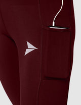 Fitinc Maroon Capri for Women with Mobile Pockets - FITINC