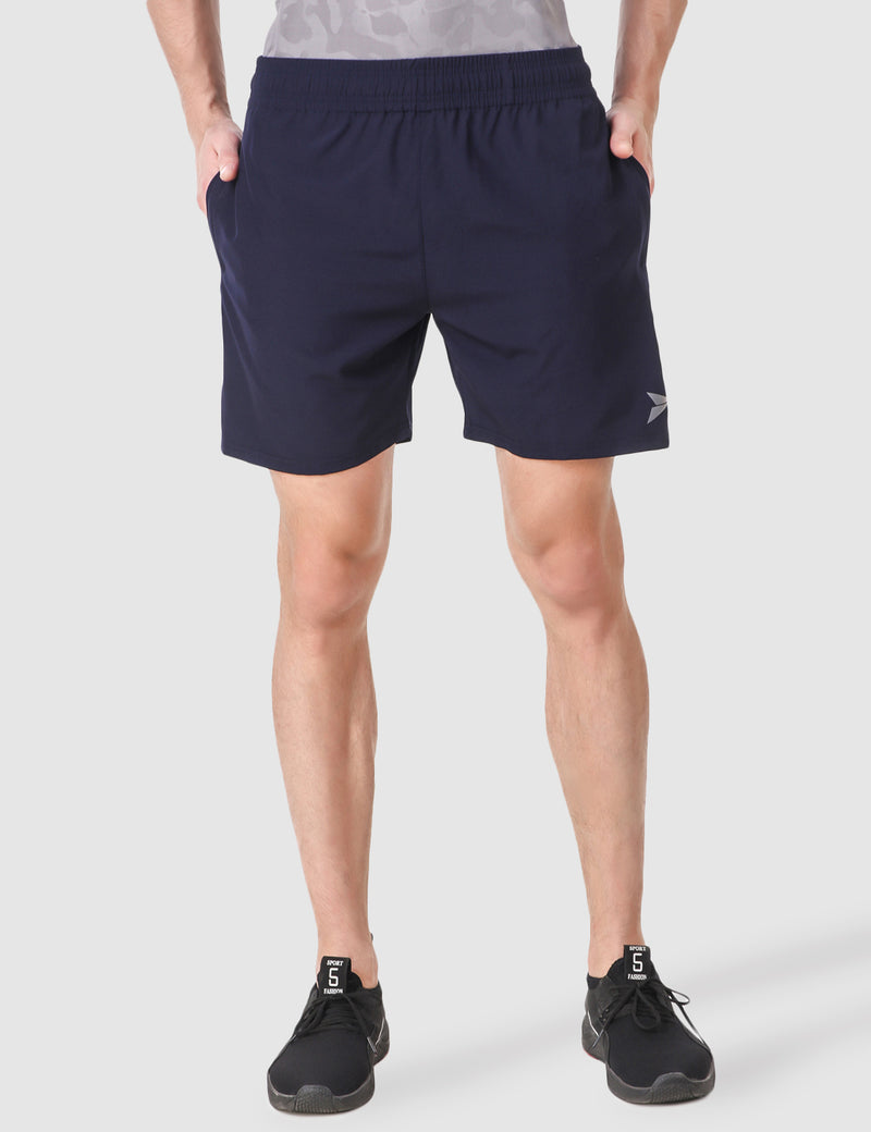 Fitinc Navy Blue Shorts for Men with Zipper Pockets - FITINC