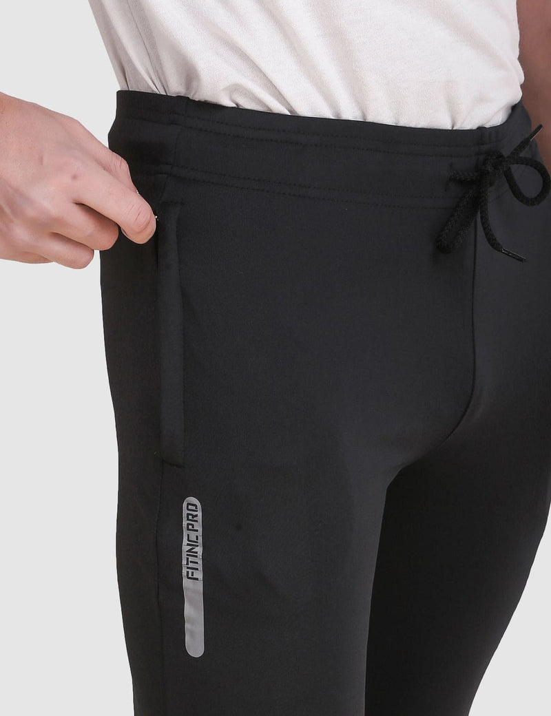 Fitinc Slim Fit Black Trackpant for Workout - FITINC