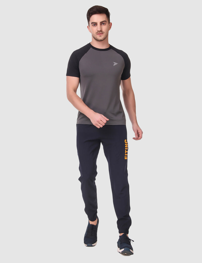 Fitinc Dryfit Navy Blue Jogger for Men with Zipper Pockets - FITINC
