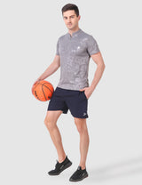 Fitinc Navy Blue Shorts for Men with Zipper Pockets - FITINC