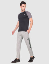 Fitinc NS Lycra Dryfit Light Grey Track Pants with Zipper Pockets