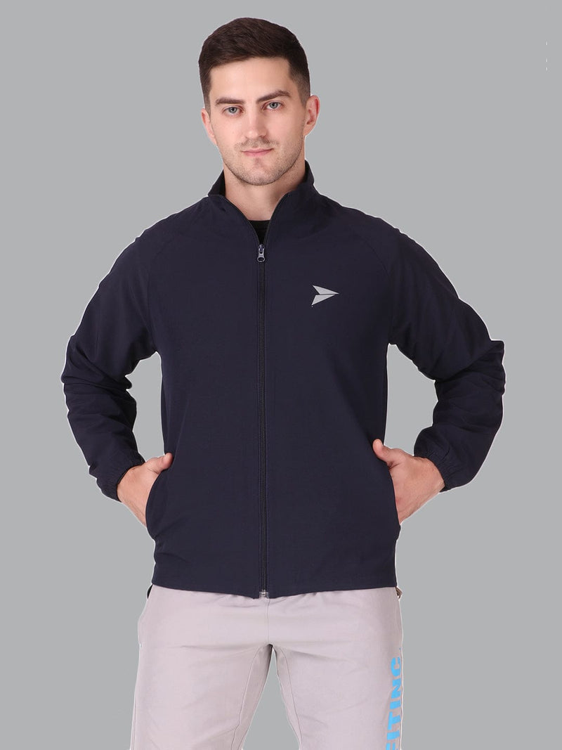 Fitinc Navy Blue NS Jacket for Men with Two Zipper Pockets - FITINC