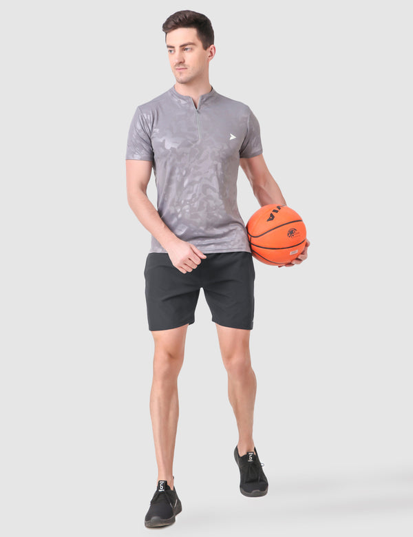 Fitinc Dark Grey Shorts for Men with Zipper Pockets - FITINC