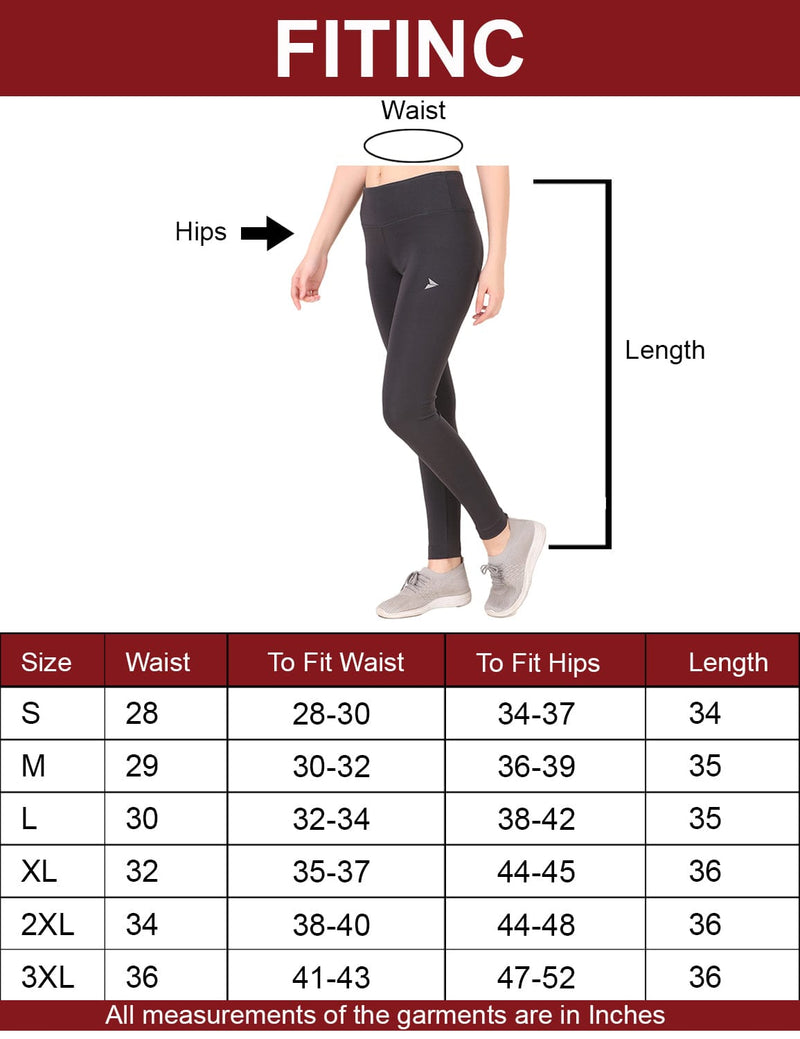 Fitinc Activewear Grey High Waist Tight for Women - FITINC