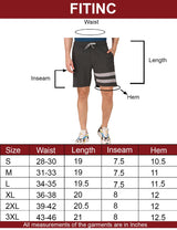 Fitinc Striped Dark Grey Shorts for Men with Zipper Pockets - FITINC