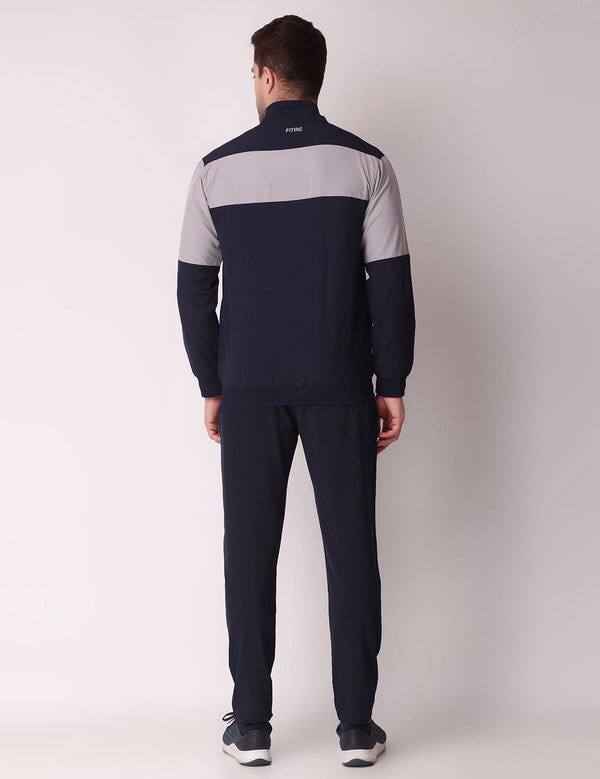 Fitinc Men’s Navy Blue Full Zip Tracksuit for Sports & Casual Occasion - FITINC