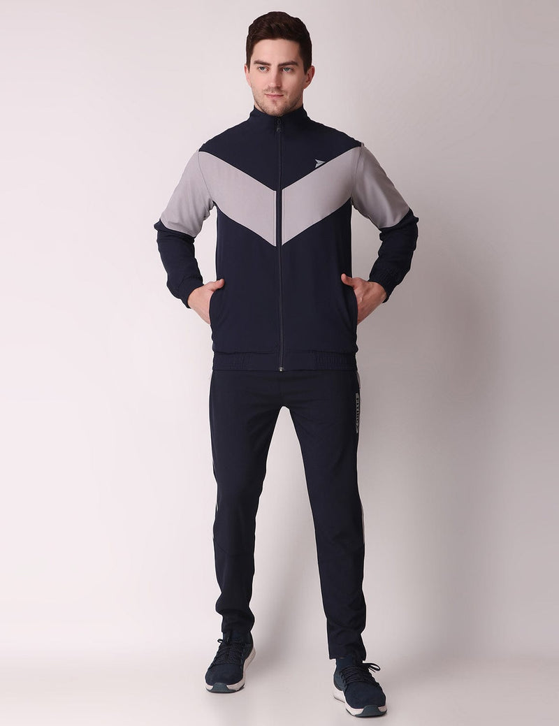 Fitinc Men’s Navy Blue Full Zip Tracksuit for Sports & Casual Occasion - FITINC